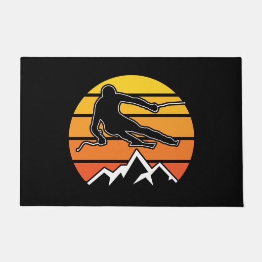 Retro Skiing Deurmat (Voorkant)