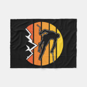 Retro Skiing Fleece Deken (Voorkant (Horizontaal))