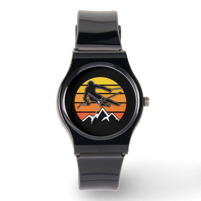 Retro Skiing Horloge (Voorkant)