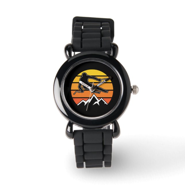 Retro Skiing Horloge (Voorkant)