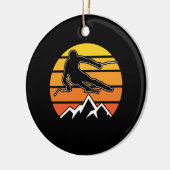 Retro Skiing Keramisch Ornament (Links)
