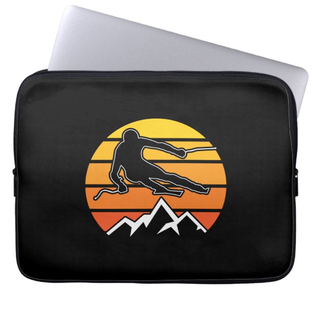 Retro Skiing Laptop Sleeve (Voorkant)