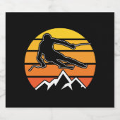 Retro Skiing Likeurfles Etiket (Enkel label)