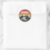 Retro Skiing Meribel France Ski Ronde Sticker (Tas)