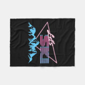 Retro Skiing Mountains 80s Ski Resort Ski Fleece Deken (Voorkant (Horizontaal))