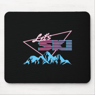 Retro Skiing Mountains 80s Ski Resort Ski Muismat