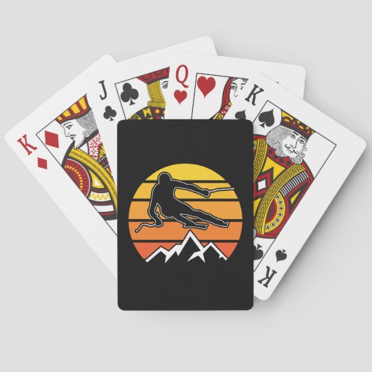 Retro Skiing Pokerkaarten (Achterkant)