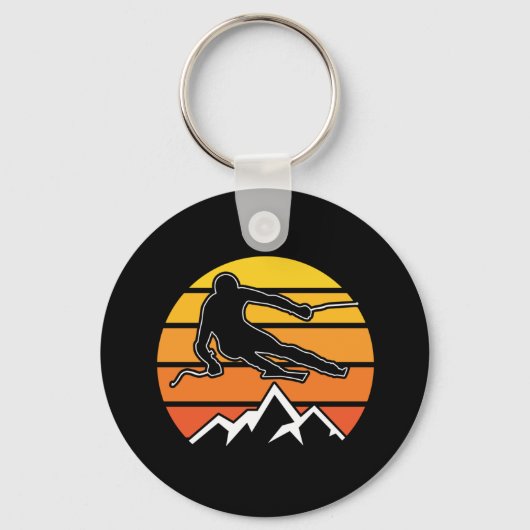 Retro Skiing Sleutelhanger (Voorkant)