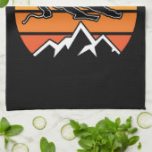 Retro Skiing Theedoek (Gevouwen)