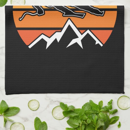 Retro Skiing Theedoek (Gevouwen)