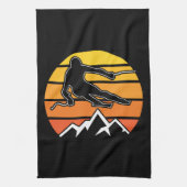 Retro Skiing Theedoek (Verticaal)