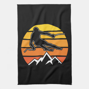 Retro Skiing Theedoek