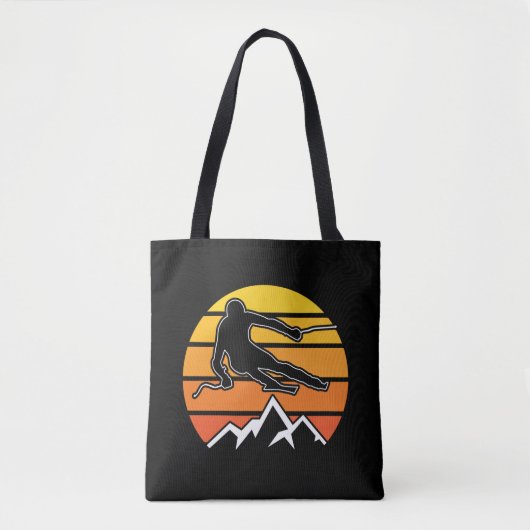 Retro Skiing Tote Bag (Voorkant)