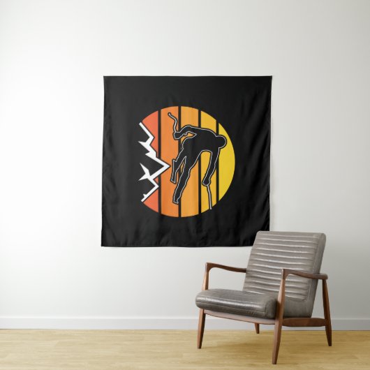 Retro Skiing Wandkleed (In Situ (horizontaal))