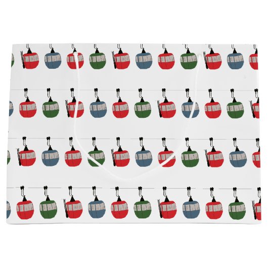 Retro skilift illustratie groot cadeauzakje (Voorkant)