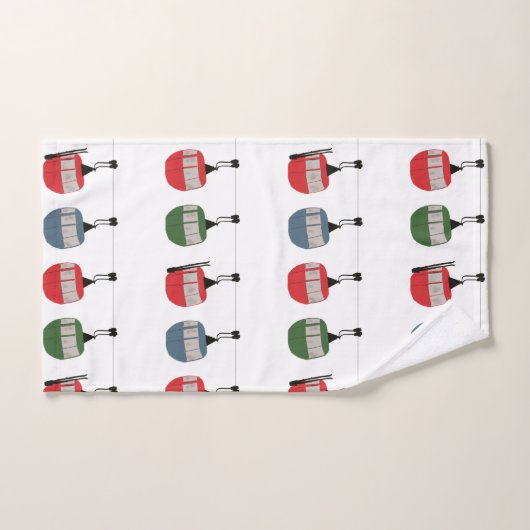 Retro skilift illustratie handdoek (Handdoek)
