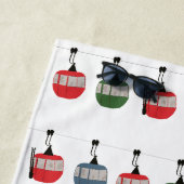 Retro skilift illustratie strandlaken (In situ)