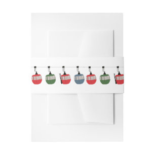 Retro skilift illustratie uitnodigingen wikkel