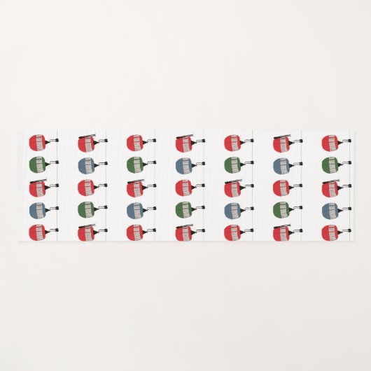 Retro skilift illustratie yogamat (Voorkant (horizontaal))