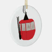 Retro skilift - Skiën Snowboarden Keramisch Ornament (Rechts)