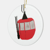 Retro skilift - Skiën Snowboarden Keramisch Ornament (Links)