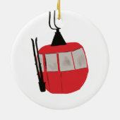 Retro skilift - Skiën Snowboarden Keramisch Ornament (Achterkant)