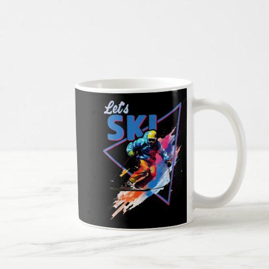 Retro Skipoeder  Ski Kleur Shred Design Koffiemok (Rechts)
