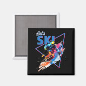 Retro Skipoeder  Ski Kleur Shred Design Magneet (Voorkant / Achterkant)