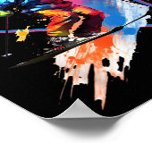 Retro Skipoeder Ski Kleur Shred Design Poster (Hoek)