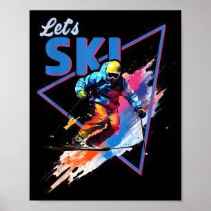 Retro Skipoeder Ski Kleur Shred Design Poster