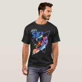 Retro Skipoeder Ski Kleur Shred Design T-shirt (Voorkant volledig)