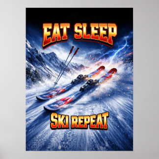Retro Skischoen Bootleg Vintage Poster