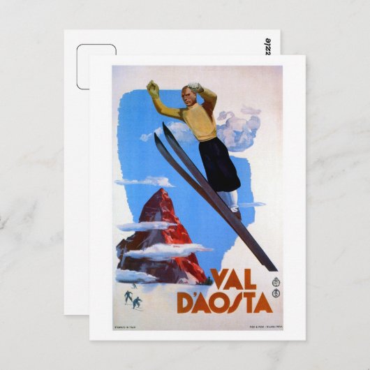  retro skispringen in Italië Briefkaart (Voorkant / Achterkant)
