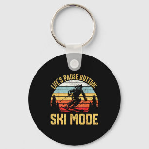 Retro skivakantie ski snowboard enthousiastelingen sleutelhanger