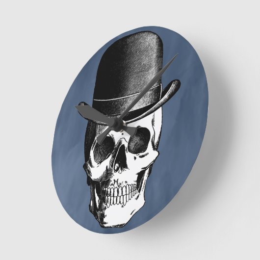 Retro Skull Head Ronde Klok (Hoek)