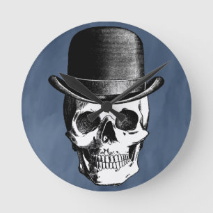 Retro Skull Head Ronde Klok