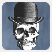 Retro Skull Head Vierkante Sticker (Voorkant)