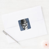 Retro Skull Head Vierkante Sticker (Envelop)