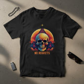 Retro Skull Mountain Sunset No Regrets Graphic T-shirt