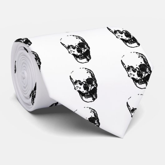 Retro Skull Stropdas (Opgerold)