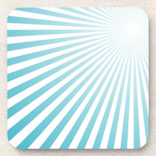 Retro Sky blue Sun Rays Achtergrond Onderzetter