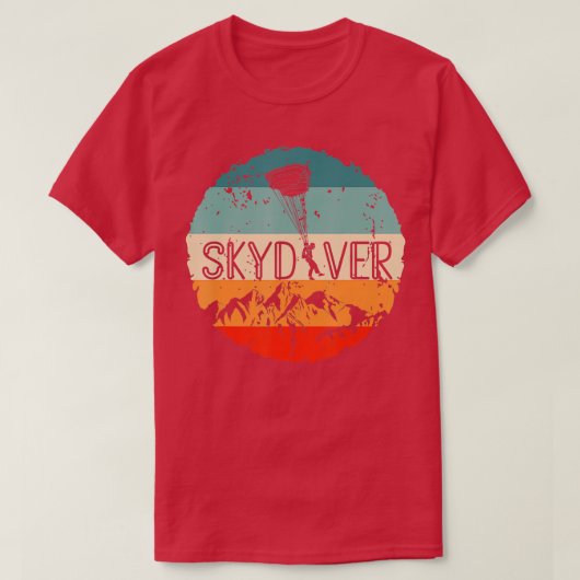 Retro  Skydiver Skydiving Parachuting Skydi T-shirt (Design voorkant)