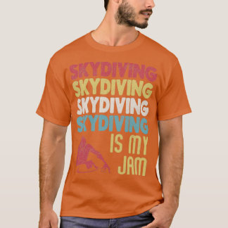 Retro  Skydiving is mijn jam Typografie Art E T-shirt