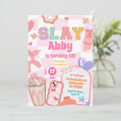Retro Slay Esthetische Tween Patch Feest Verjaarda Kaart (Staand voorkant)