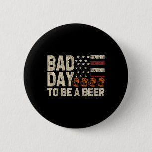 Retro Slecht Dag Om Een Bier Te Zijn Usa Vlag Bier Ronde Button 5,7 Cm