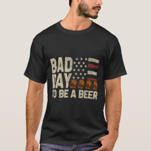 Retro Slecht Dag Om Een Bier Te Zijn Usa Vlag Bier T-shirt