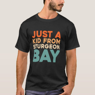 Retro Slechts een Kind van Wisconsin Sturgeon Bay T-shirt