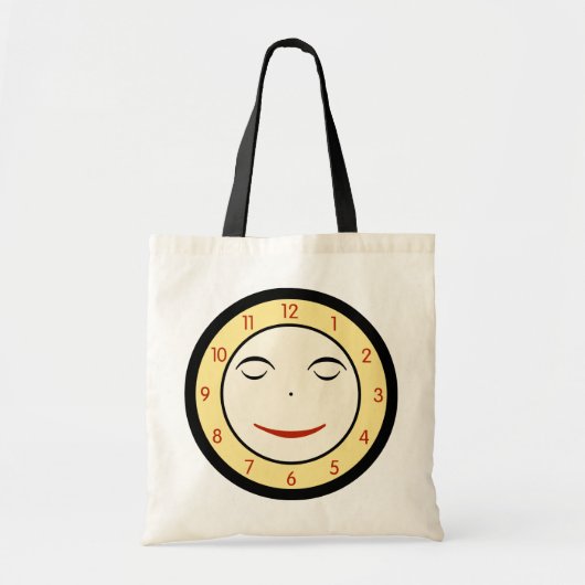 Retro Sleepy Clock Face Tote Bag (Voorkant)