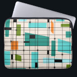 Retro Sleeve van het Net en Laptop Starbursts<br><div class="desc">Dit Retro Sleeve van het Net en Laptop Starbursts is waar de vintage stijl moderne dag ontmoet. Het kenmerkt een room gekleurde achtergrond met kitschy, van kiltervierkanten en rechthoeken in groene wintertaling, turkoois, Dit lichtblauw, oranje, en avocado. De capricieuze blokken van kleur zijn overlayed worden gewerkt in enkele netkruisingen. Er...</div>