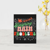 Retro Sleighing Math Problems Santa Math Teacher C Kaart (Gele Bloem)